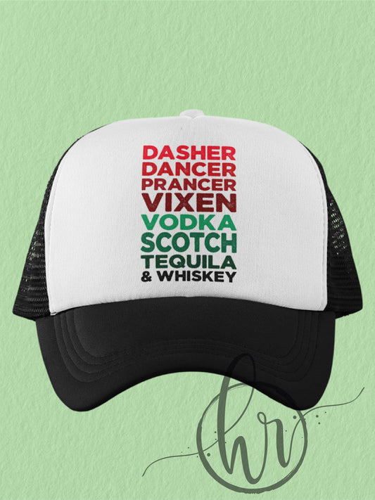 Dasher Dancer Prancer Vixen Vodka Scotch Tequila & Whiskey - (Hat)