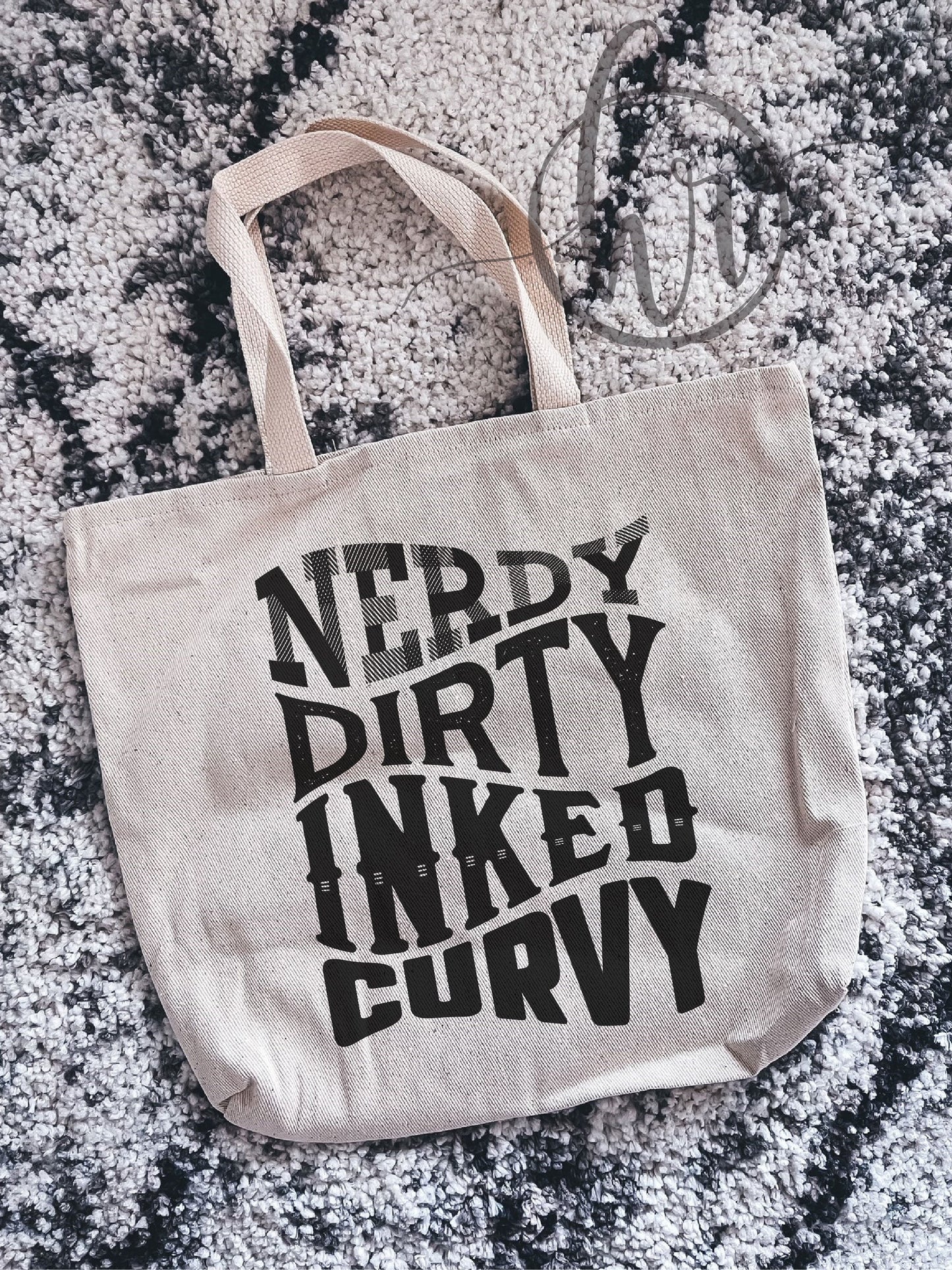 Nerdy Dirty Inked Curvy Tote Bag