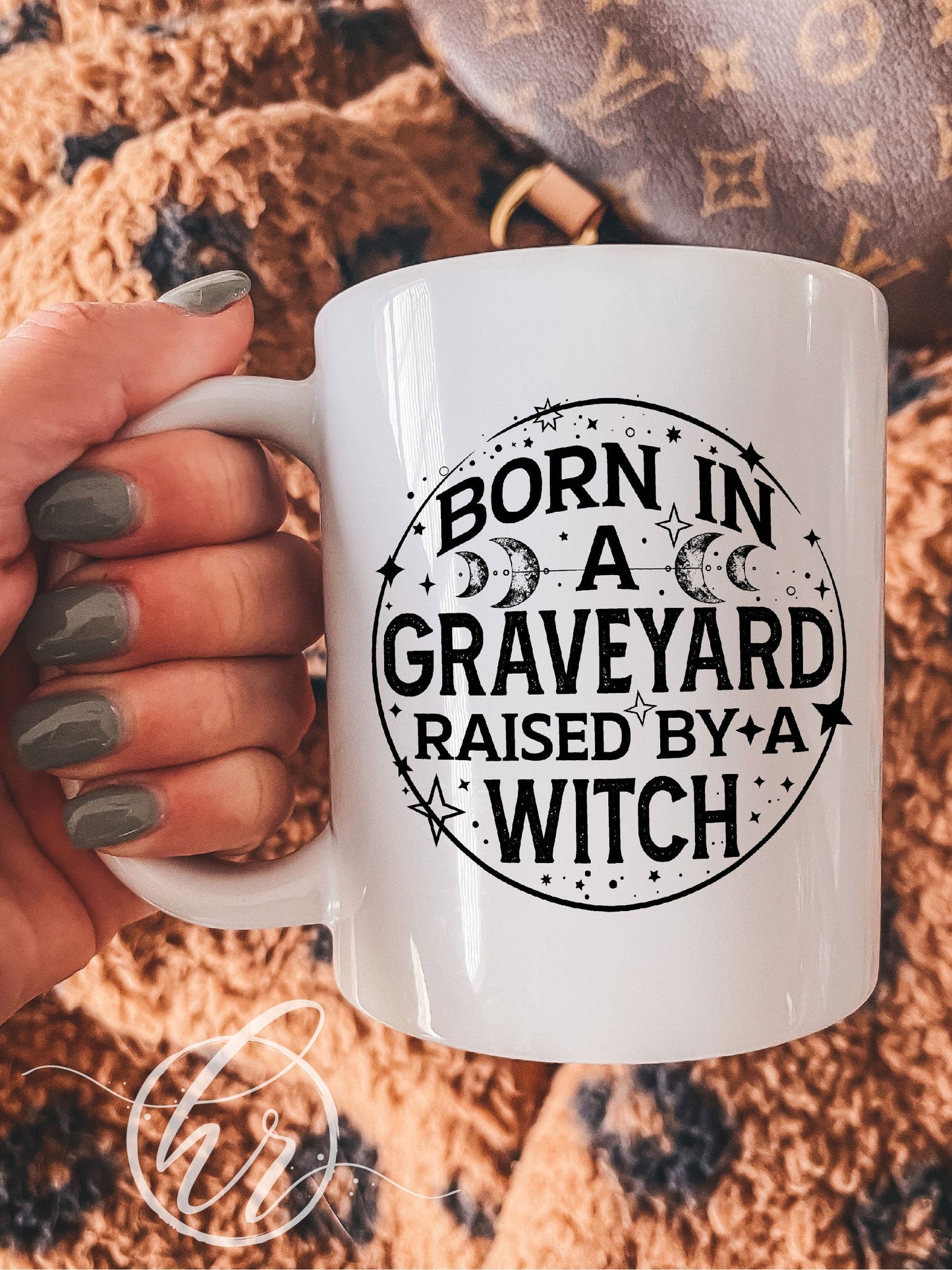 Born In A Graveyard Raised By A Witch Mug