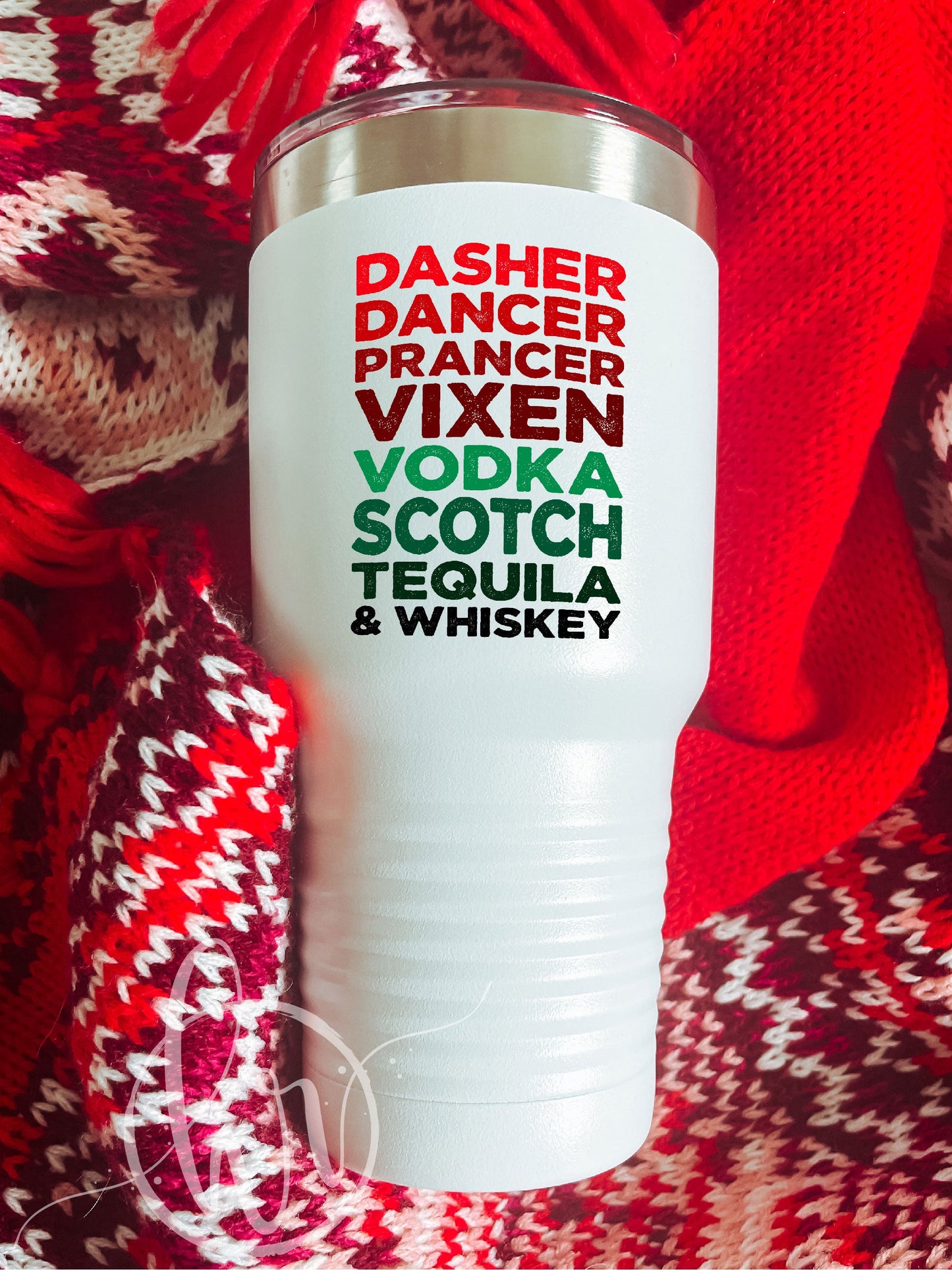 Dasher Dancer Prancer Vixen Vodka Scotch Tequila & Whiskey - UV TUMBLER